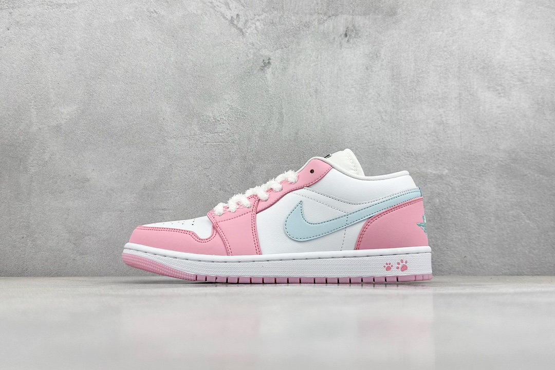 K版 Jordan Air Jordan 1 LOW ”White/Pink Foam/GlacierBlue”粉蓝  HM3706-141