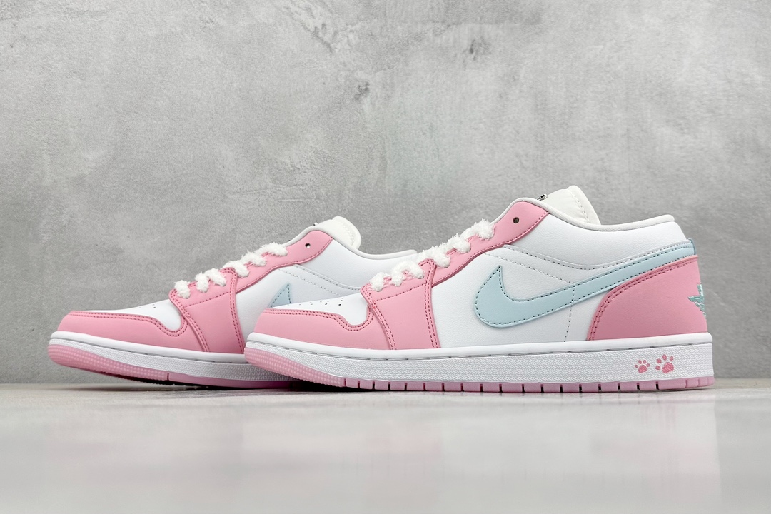 K版 Jordan Air Jordan 1 LOW ”White/Pink Foam/GlacierBlue”粉蓝  HM3706-141