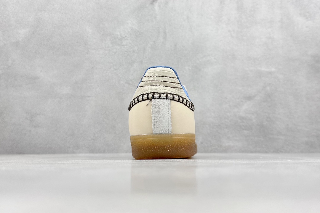 Ls版 Wales Bonner x Adidas Originals Samba Classic”Tan/White/Gum”桑巴舞板鞋“联名米白蓝生胶底” IH7756