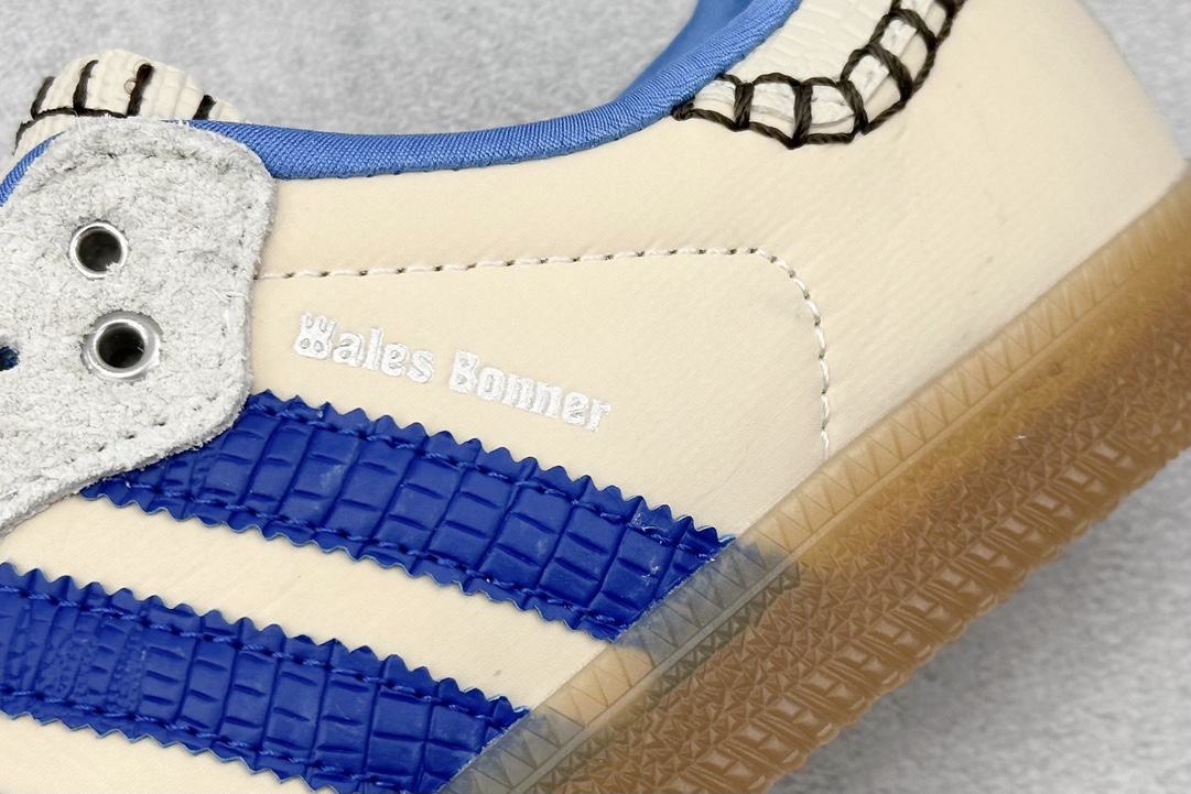 Ls版 Wales Bonner x Adidas Originals Samba Classic”Tan/White/Gum”桑巴舞板鞋“联名米白蓝生胶底” IH7756