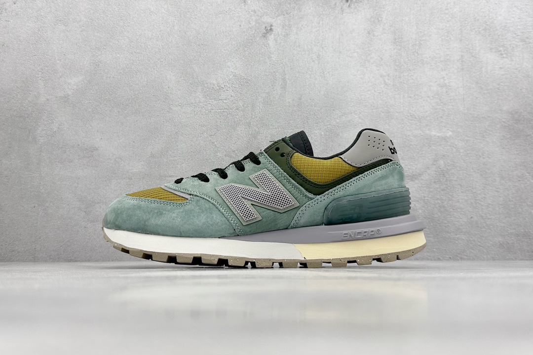 New Balance U574 x Stone Island 石头岛联名 棕绿 低帮复古休闲运动慢跑鞋 U574LGTN