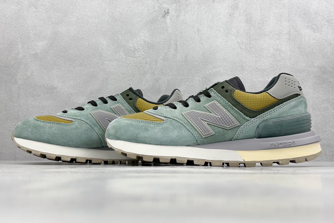 New Balance U574 x Stone Island 石头岛联名 棕绿 低帮复古休闲运动慢跑鞋 U574LGTN