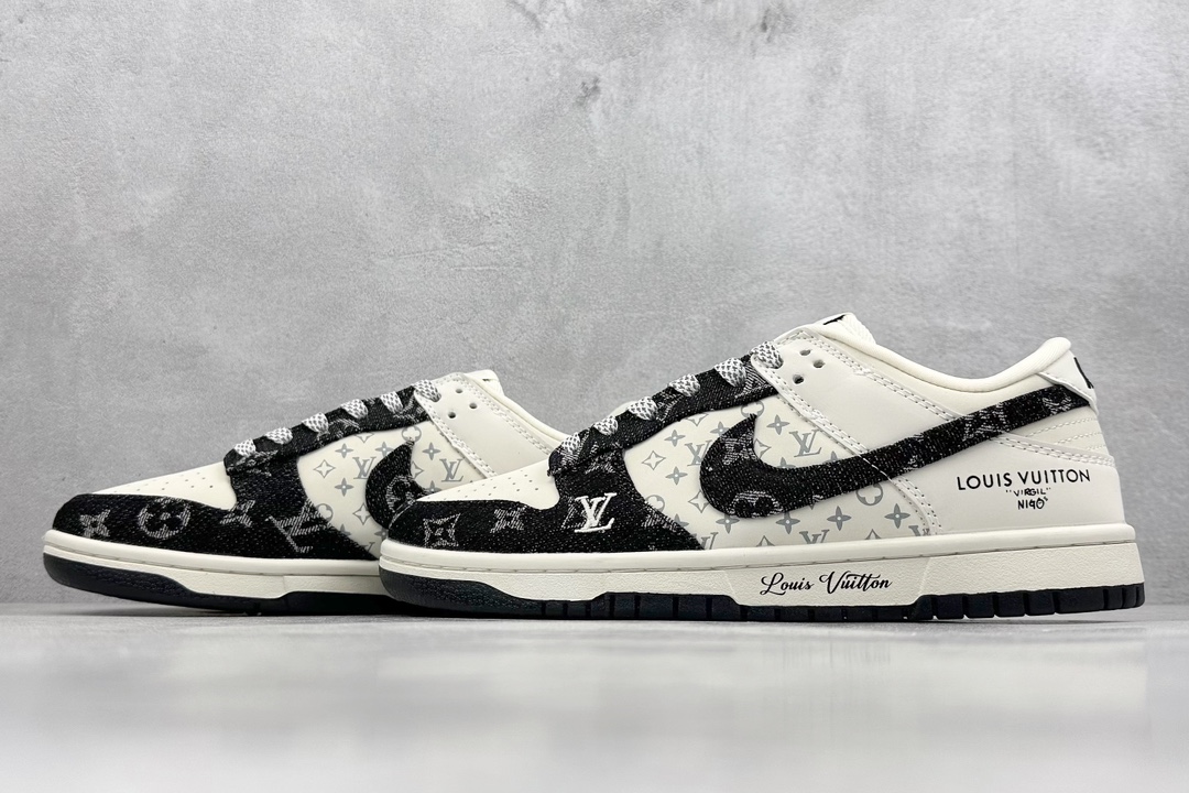 Nike SB Dunk Low x Louis Vuitton 白黑牛仔布满天星 JH8310-946