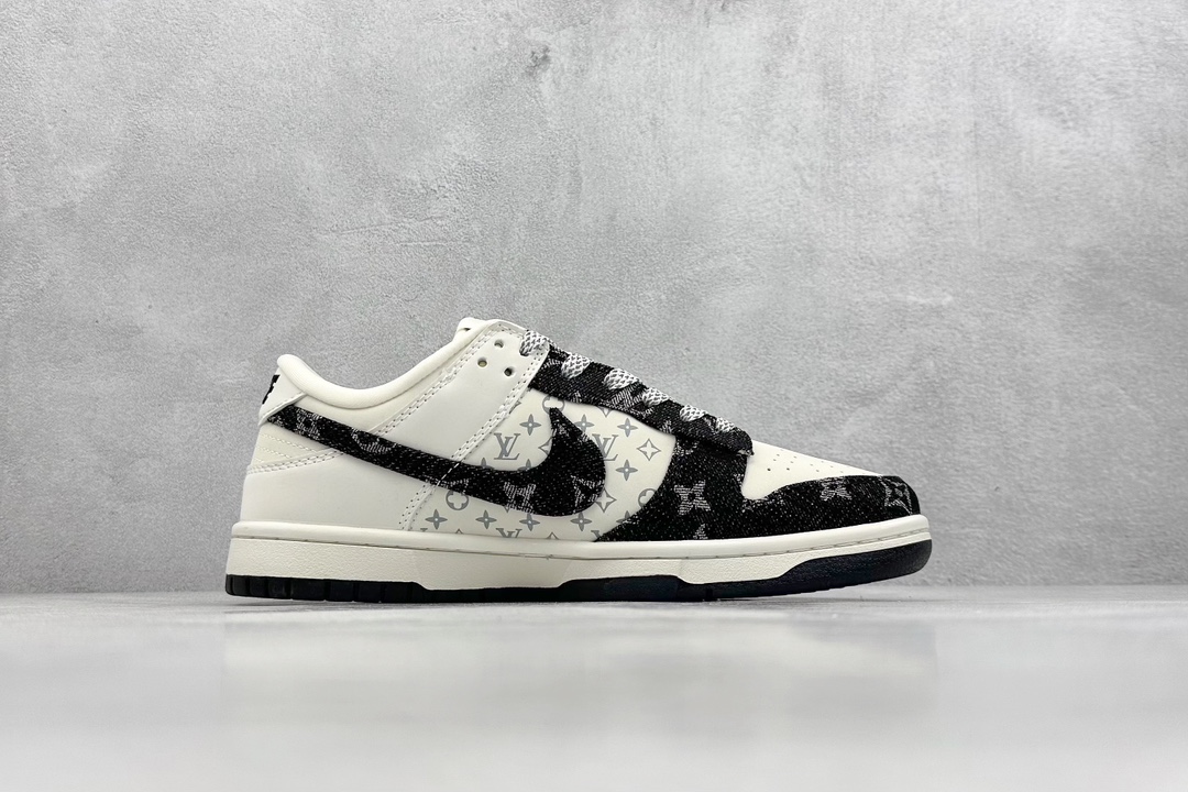 Nike SB Dunk Low x Louis Vuitton 白黑牛仔布满天星 JH8310-946