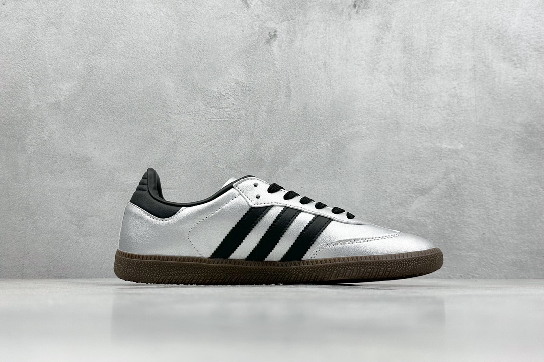 R版 adidas originals SAMBA OG 银黑色 JI4218