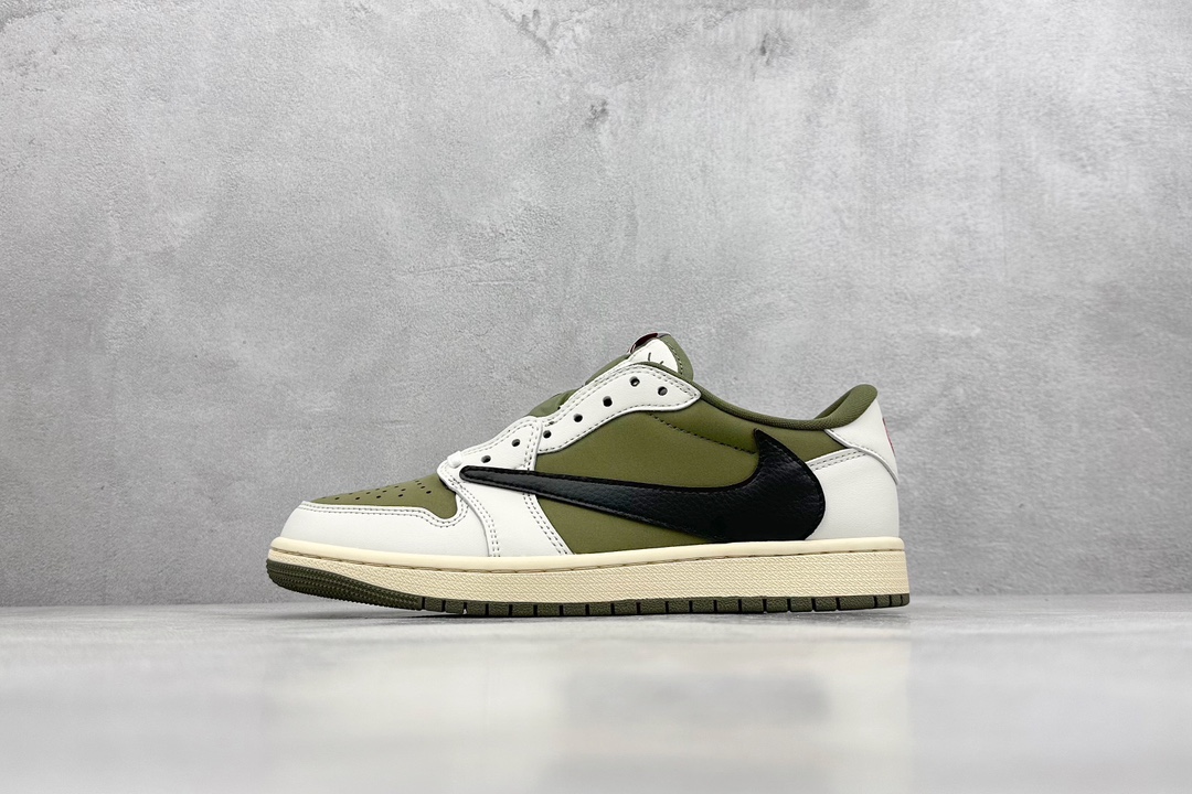 KW神版 Travis Scott x Jordan Air Jordan 1 Low OG ”MediumOlive” 米绿 DM7866-200