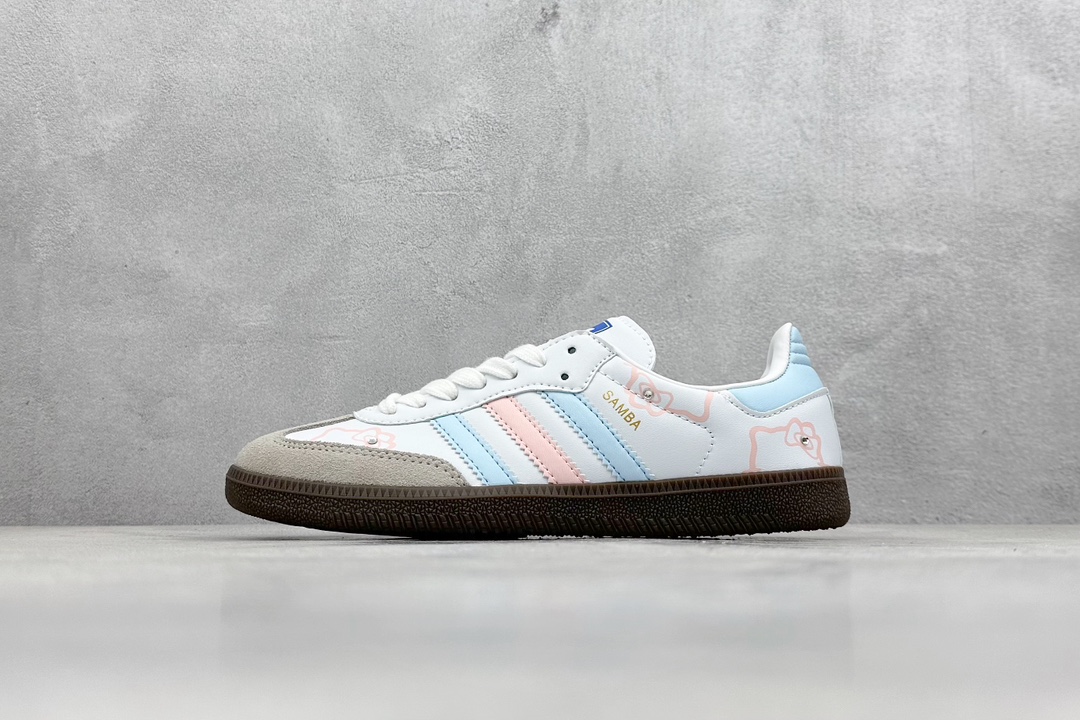 adidas originals Samba OG 蓝粉 复古经典轻便板鞋 ABLOODING IG0024