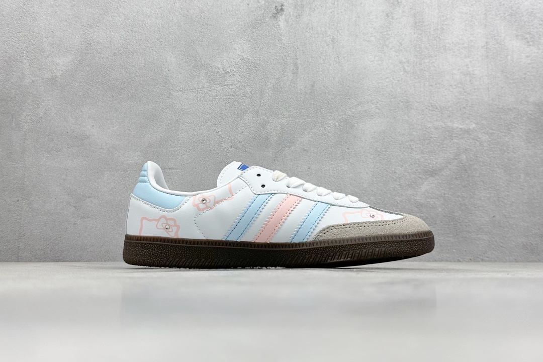 adidas originals Samba OG 蓝粉 复古经典轻便板鞋 ABLOODING IG0024