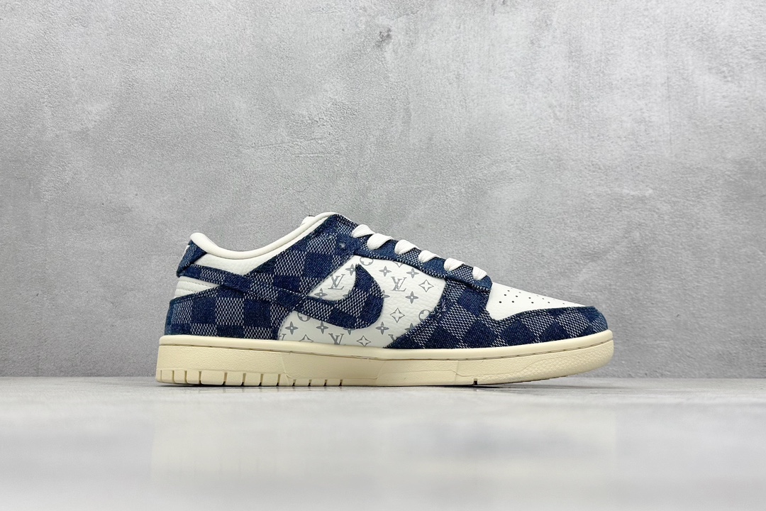 Nike SB Dunk Low x Louis Vuitton 白深蓝牛仔 JH8310-949