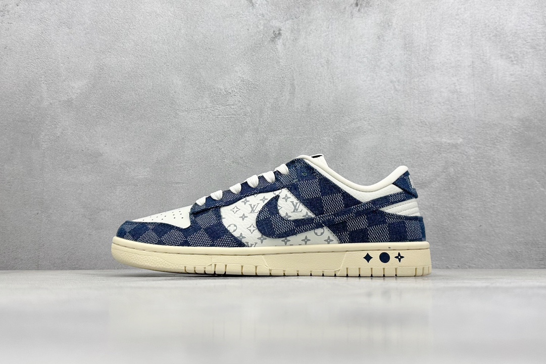 Nike SB Dunk Low x Louis Vuitton 白深蓝牛仔 JH8310-949