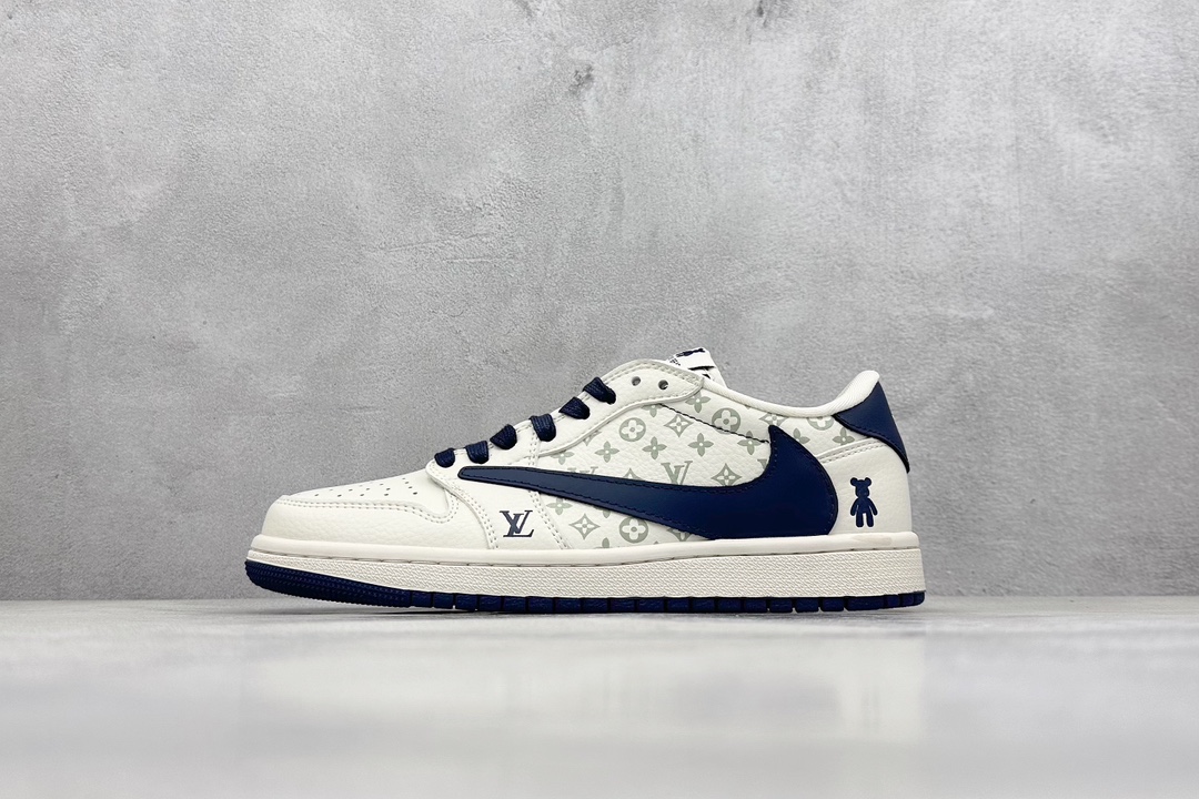 Fragmen x TS x Air Jordan 1 Low x LV 三方联名倒钩低帮 SJ2068-100