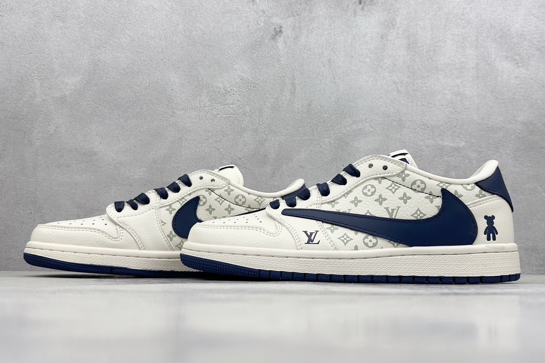 Fragmen x TS x Air Jordan 1 Low x LV 三方联名倒钩低帮 SJ2068-100