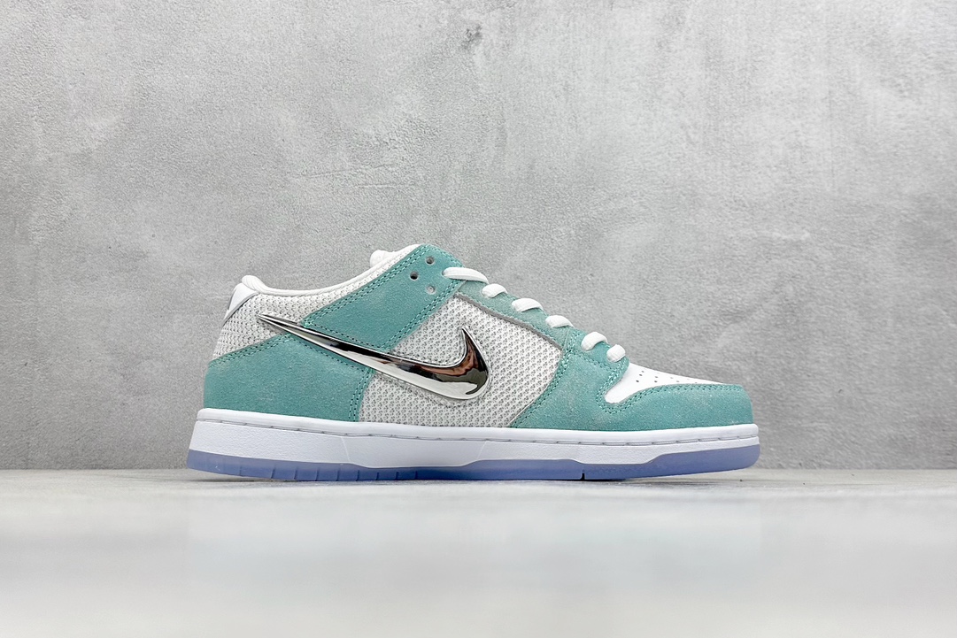 ST版 Nike SB Dunk Low x APRIL SKATEBOARDS ”White and Multi-Color” 涡轮绿 FD2562-400