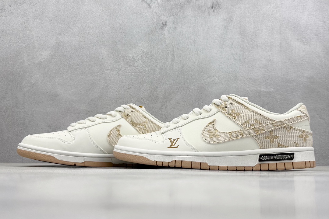 Nk SB Dunk Low LV联名-黄牛仔米白黄勾低帮休闲板鞋 DJ2024-007