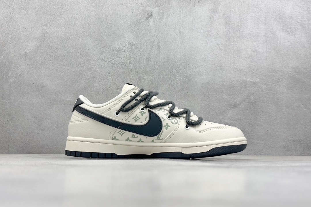 Nk SB Dunk Low LV联名-绑带兰博基尼米白深灰勾 周年高端定制 低帮休闲板鞋 SJ2068-262