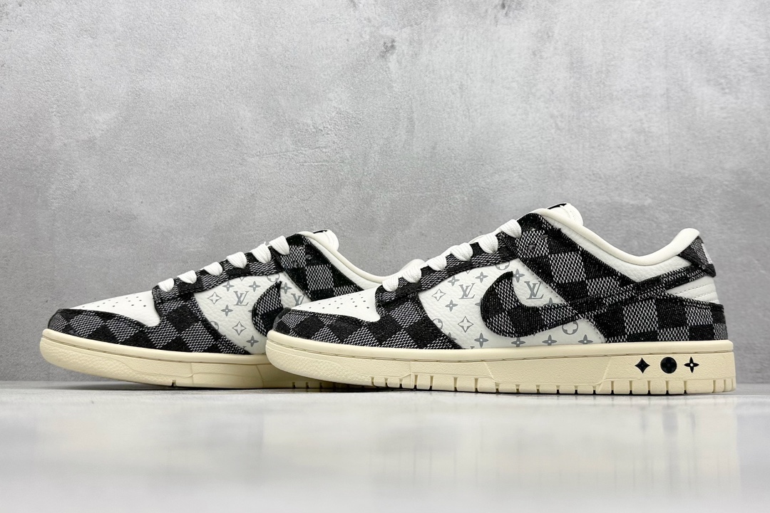 Nike SB Dunk Low x Louis Vuitton 白黑牛仔布 XB3802-353