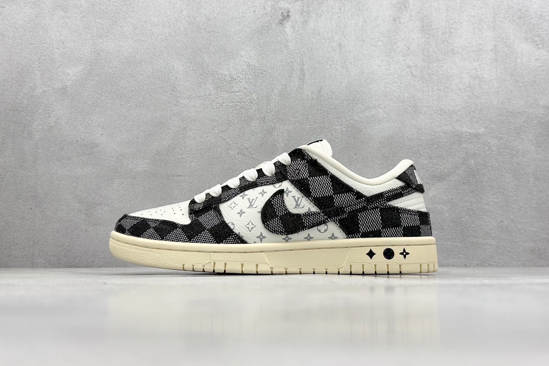 Nike SB Dunk Low x Louis Vuitton 白黑牛仔布 XB3802-353