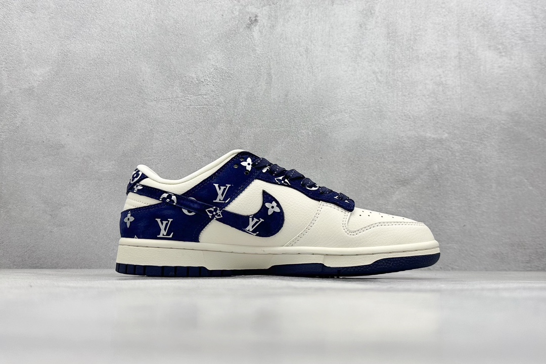 Nike SB Dunk Low x Louis Vuitton 白蓝拼接翻毛 XD6188-029