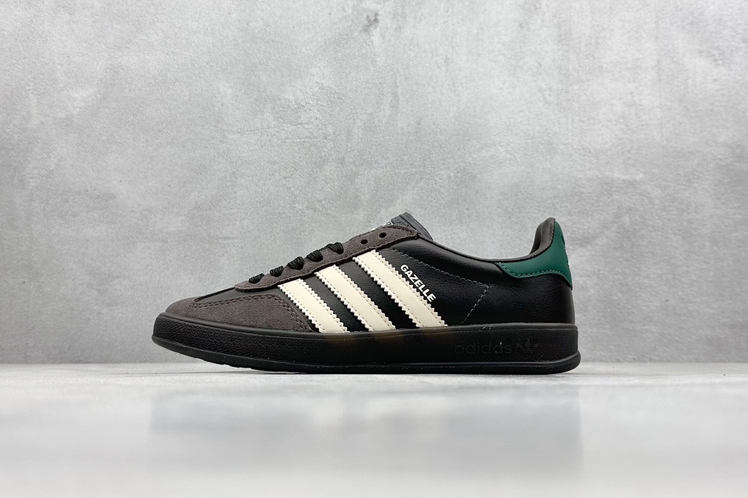 adidas Originals Gazelle INdoor 黑棕 三叶草休闲防滑耐磨低帮板鞋 IH0374