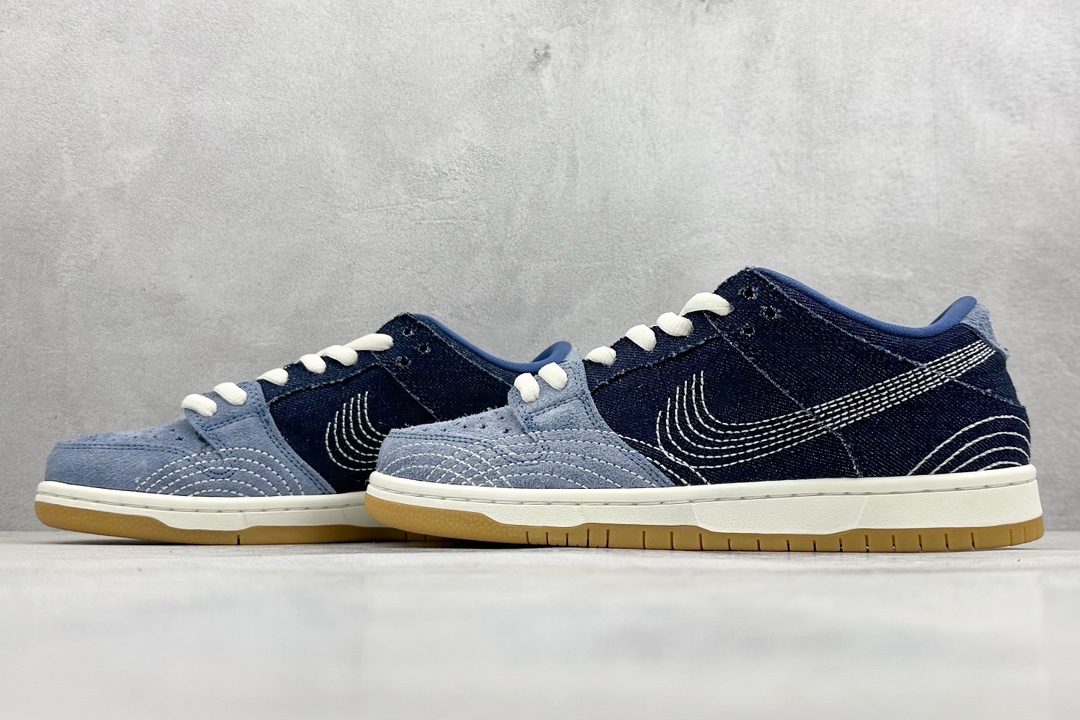 ST版 Nike Dunk SB SB Pro Prm Sashiko 织物 丹宁刺绣蓝黑 CV0316-400