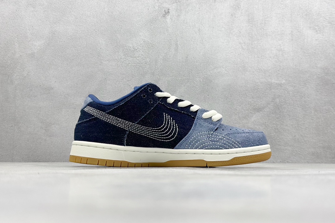 ST版 Nike Dunk SB SB Pro Prm Sashiko 织物 丹宁刺绣蓝黑 CV0316-400