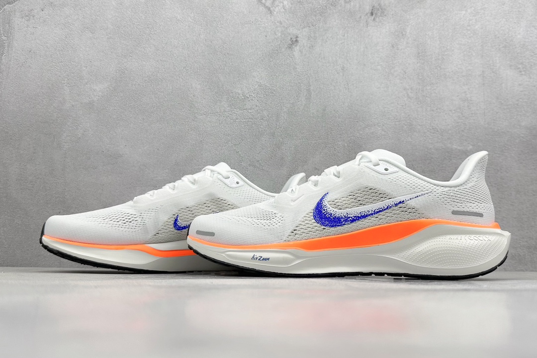 RS版 NK Air Zoom Pegasus 41鞋面采用外层由韧性纱线+内层网眼布的设计，在确保稳定