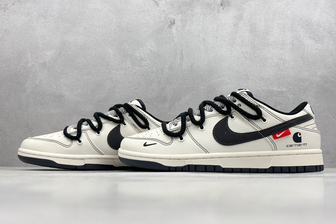 Nike SB Dunk Low x Carharrt 卡哈特白黑绑带满天星 SJ2068-265