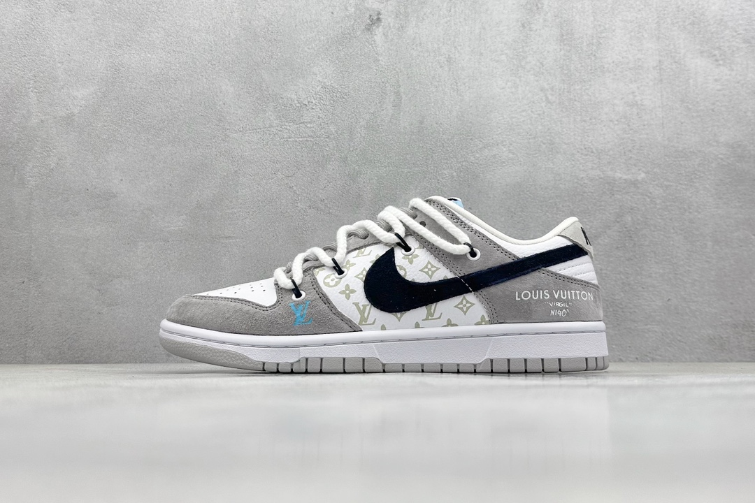 Nike SB Dunk Low x Louis Vuitton LV白灰黑 FC1688-176