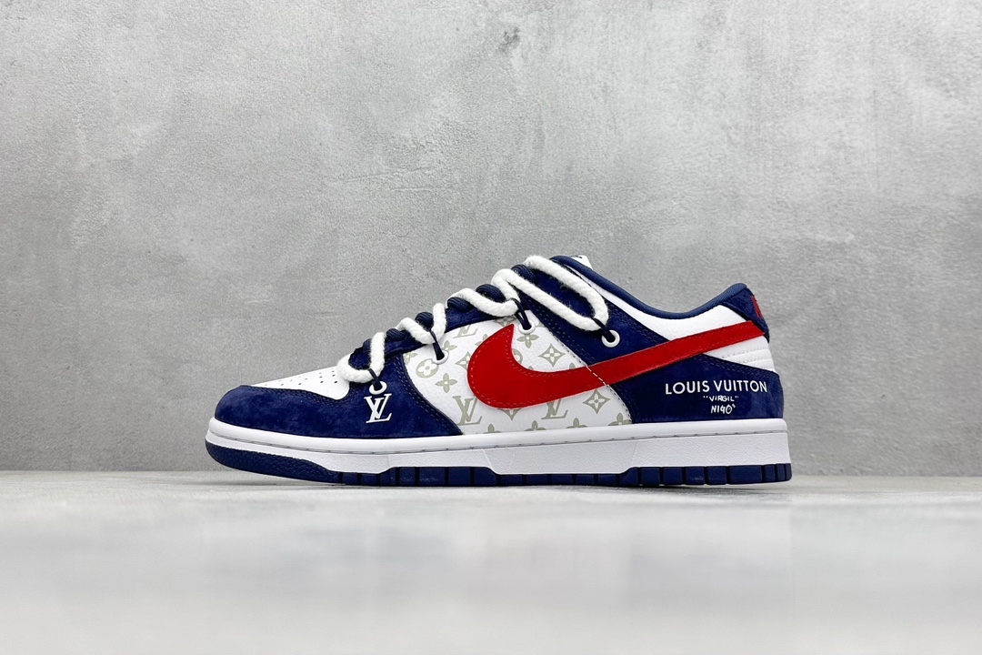 LV x Nike Dunk Low 蓝红印花 FC1688-175