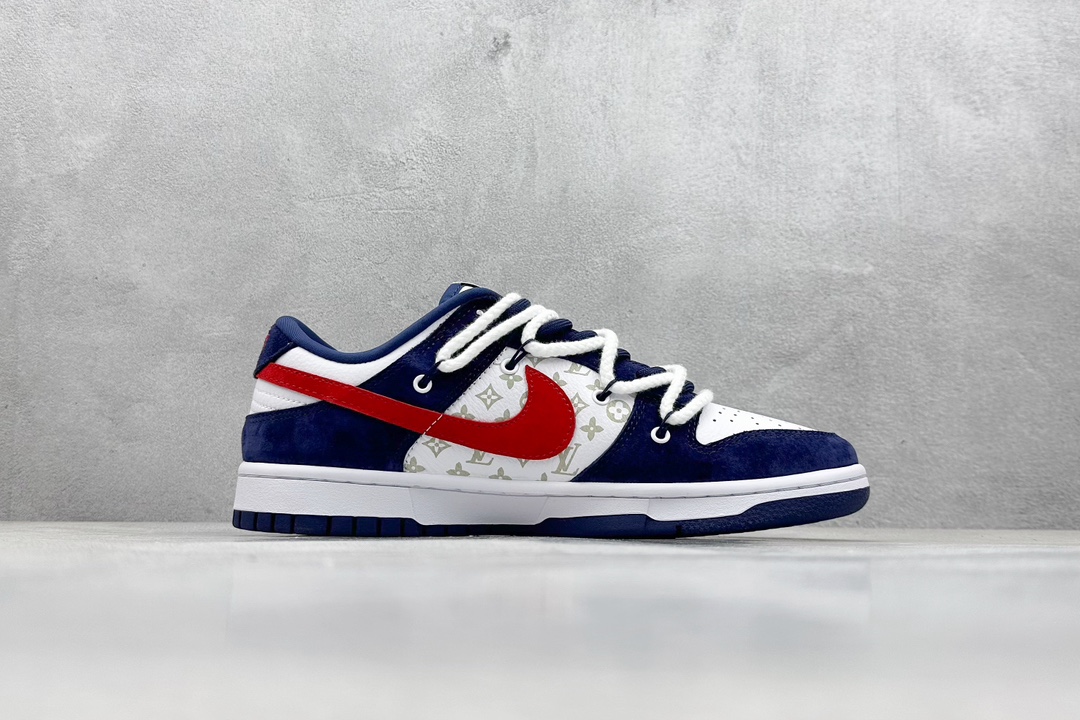 LV x Nike Dunk Low 蓝红印花 FC1688-175