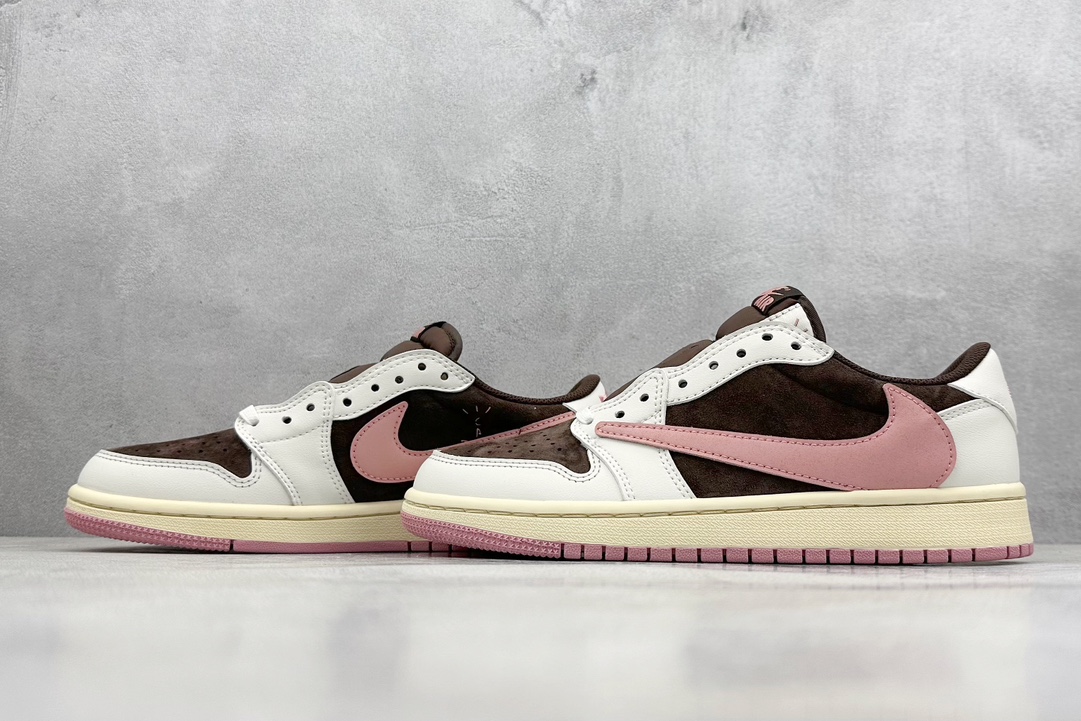 KW神版 Travis Scott x Jordan Air Jordan 1 LOW OG SPAR 白棕粉 DZ4137-206