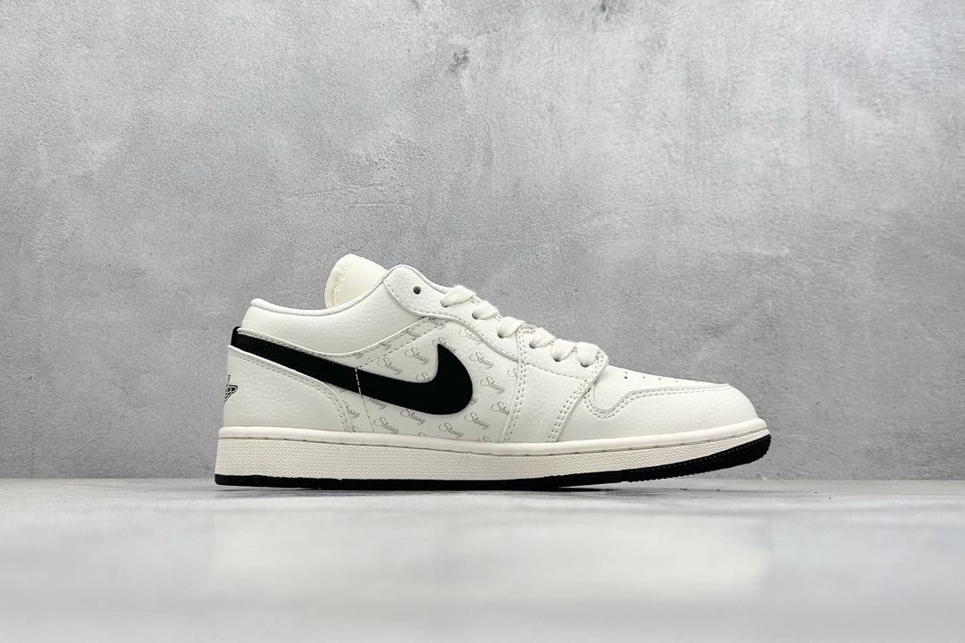 Air Jordan 1 Retro Low x Stussy 斯图西白黑小钩 SJ9950-008