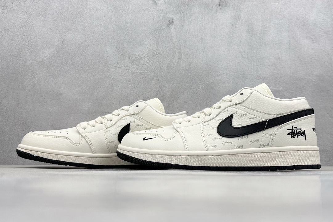 Air Jordan 1 Retro Low x Stussy 斯图西白黑小钩 SJ9950-008