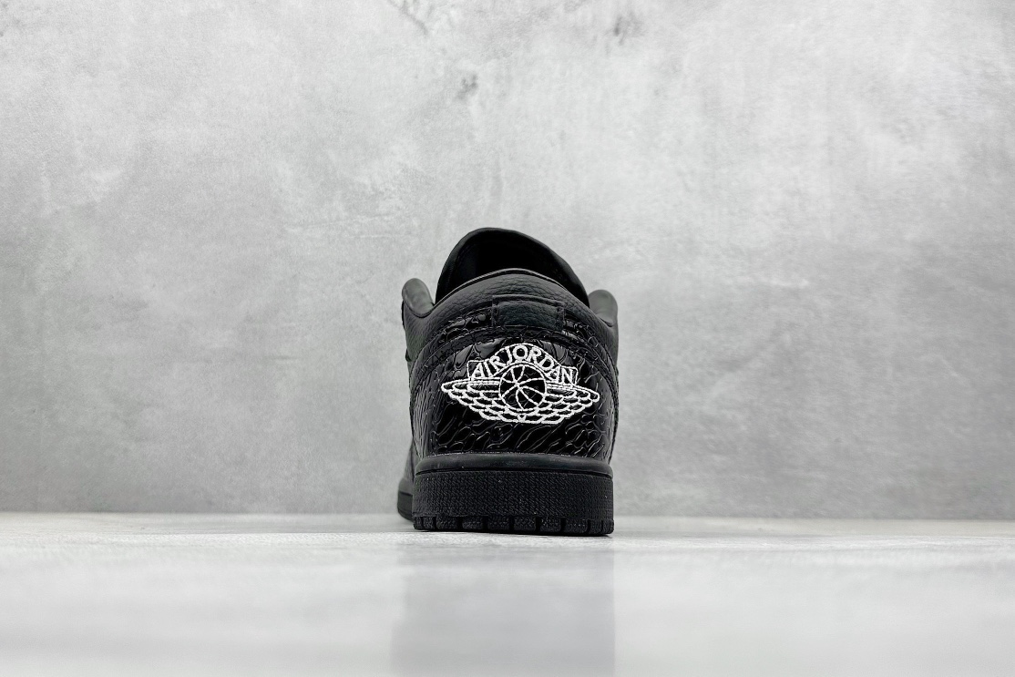 外贸 Jordan Air Jordan 1漆皮皮革 LOW “Black Croc”黑色 HJ7743-010