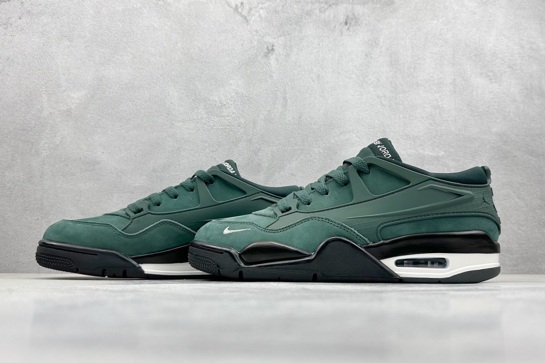 F版 Nigel Sylvester x Jordan Air Jordan 4 RM “Fence Green” AJ4低帮 复刻麂皮绿 HF4334-300