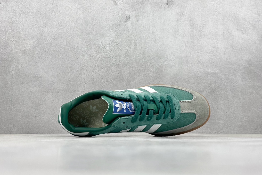 adidas originals Samba OG 翻毛白绿灰 ID2054