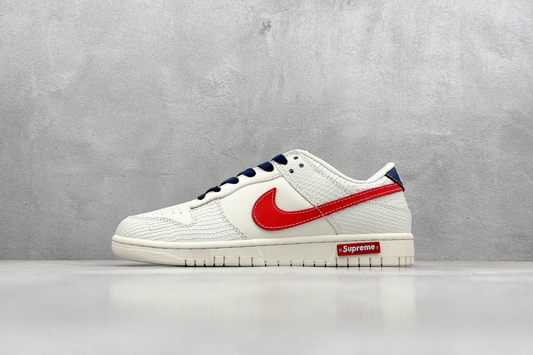 Nike SB Dunk Low x Supreme 白蓝红蟒纹 BB8685-101