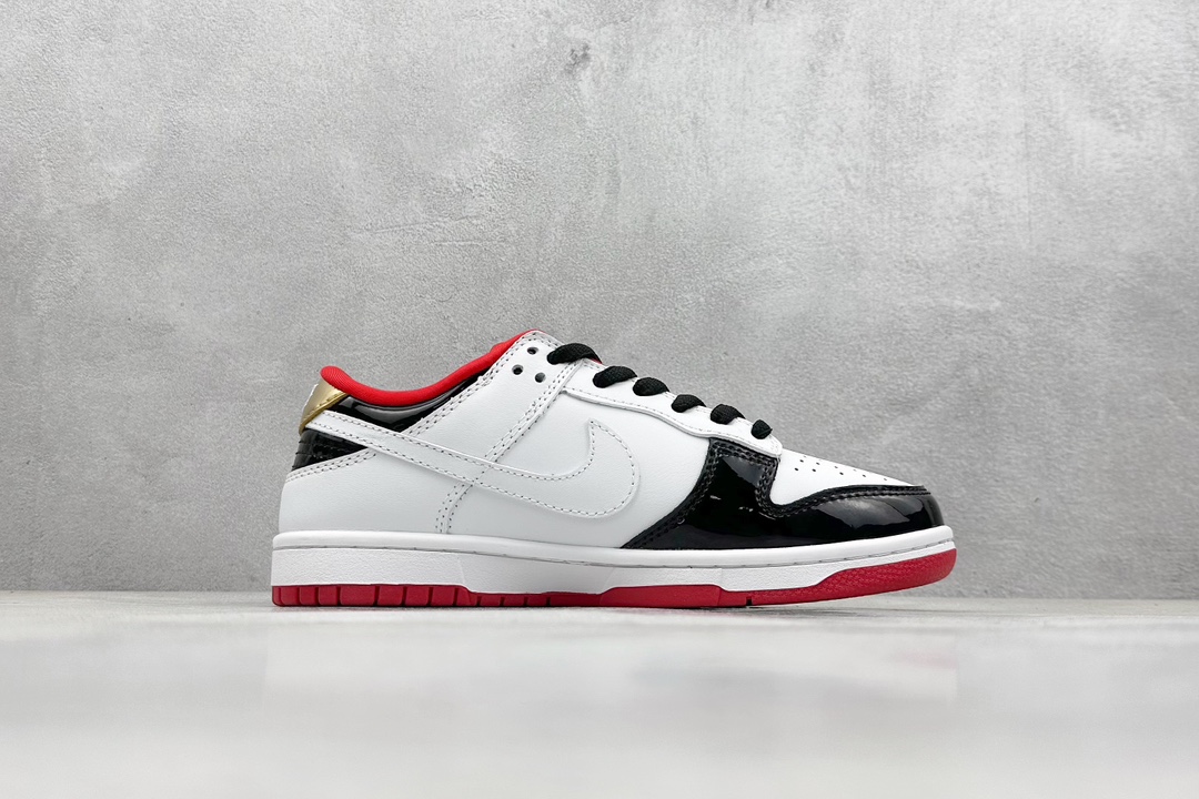 Nike SB Dunk Low x Undefeated 白黑红漆皮 XB3802-349