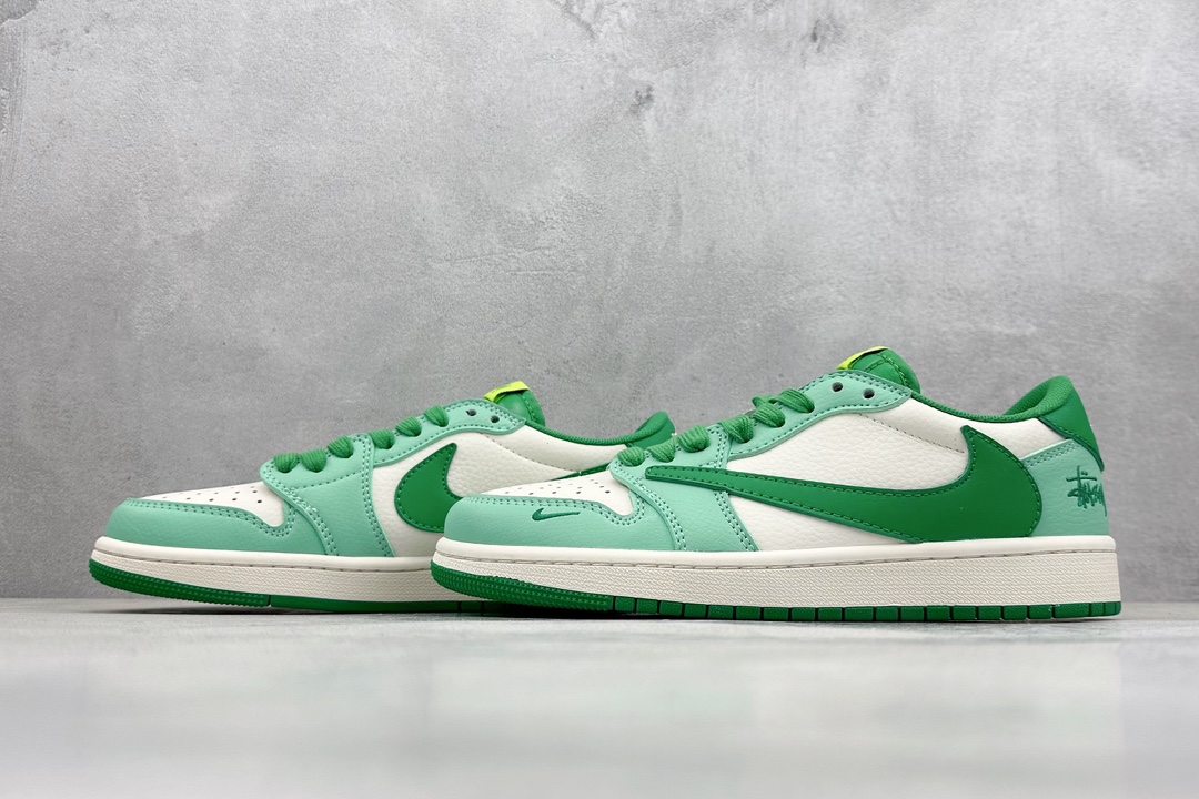 A Air Jordan 1 Retro Low x Stussy 斯图西白绿 QY0368-968