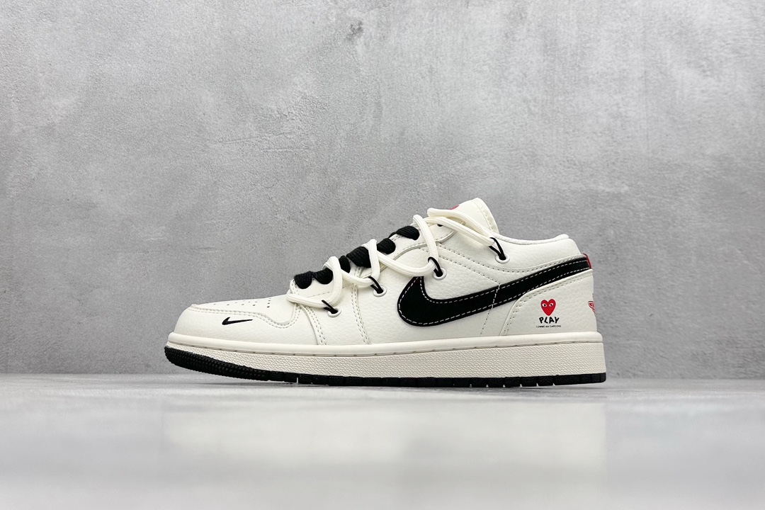 Air Jordan 1 Retro Low x Comme des Garcons 川久米白黑绑带 SJ9950-014