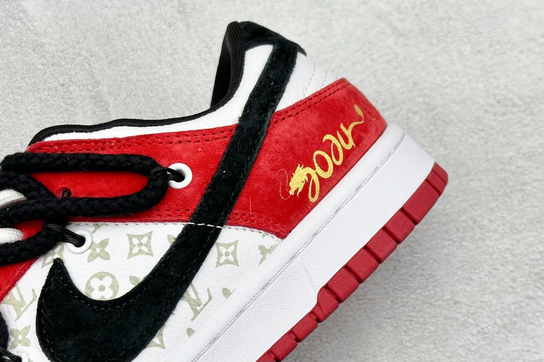 Nike SB Dunk Low x Louis Vuitton 白黑红绑带 SJ2068-231