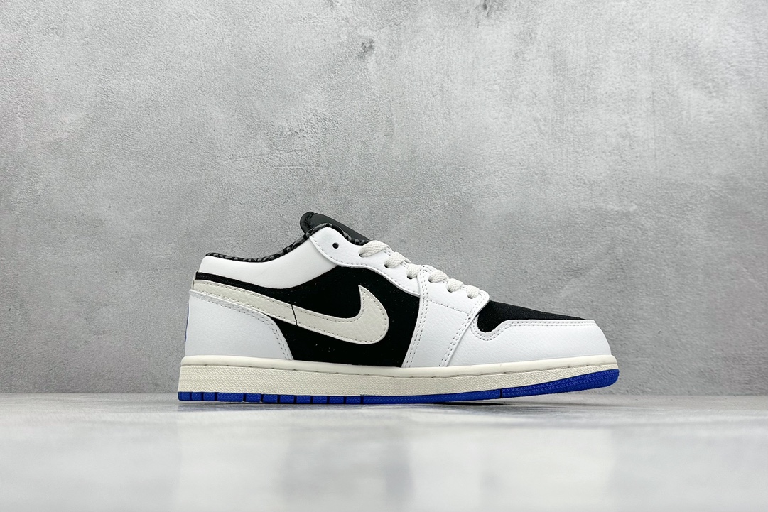 外贸 Air Jordan 1 Retro Low ”Quai 54” 黑白蓝 HQ0764-001