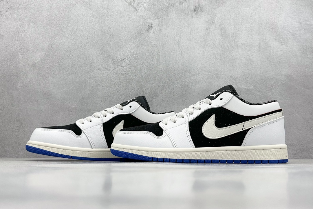 外贸 Air Jordan 1 Retro Low ”Quai 54” 黑白蓝 HQ0764-001