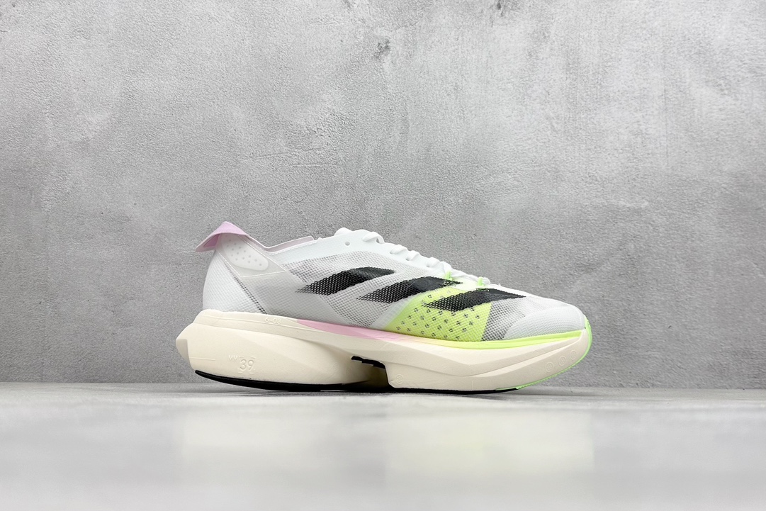 Adidas Adios Pro 3 w 泡棉搭配碳纤维板 缓震透气跑步鞋 IG6444