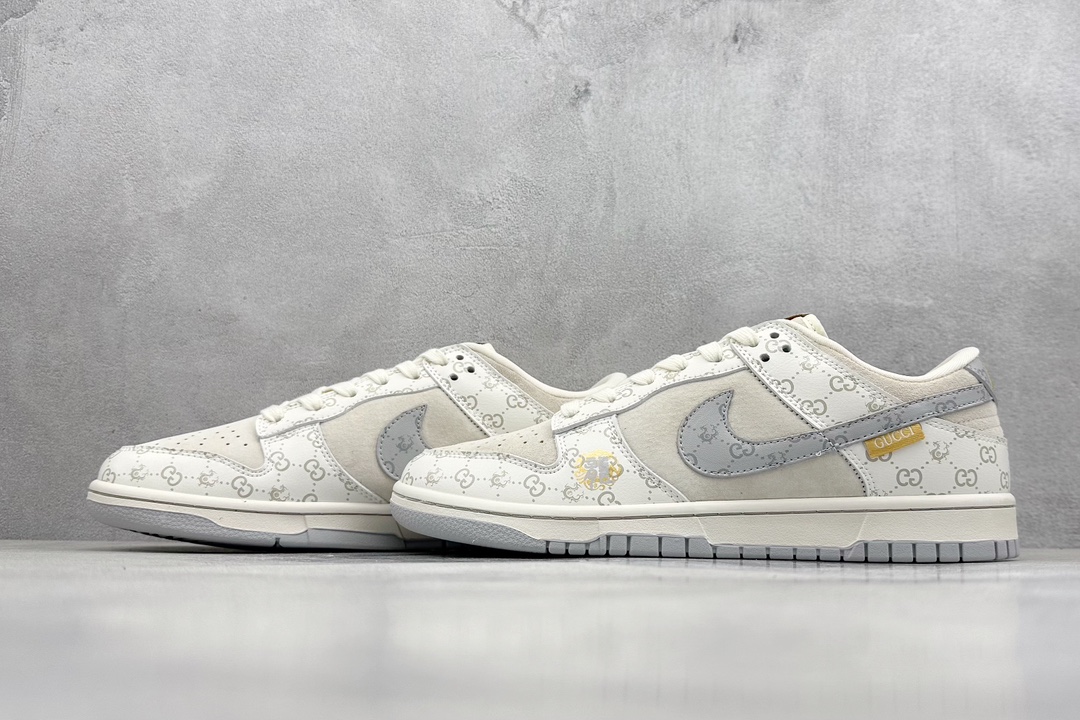 Nike SB Dunk Low x GUCCI 龙年限定 白灰古驰老花 FC1688-159