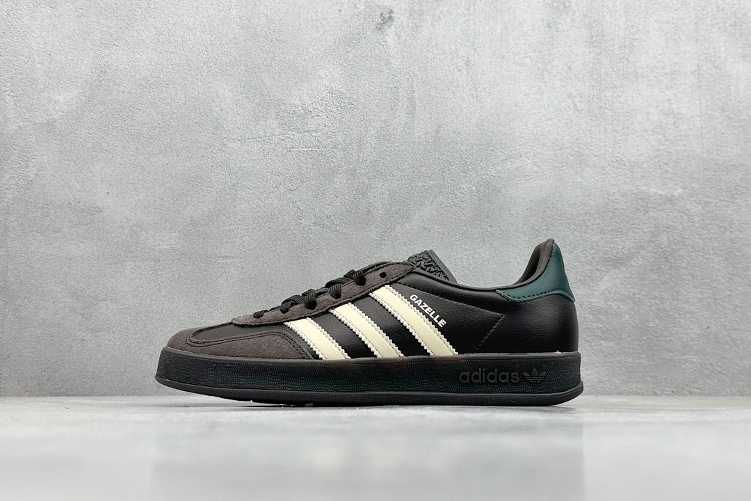 ZX神版 adidas Originals Gazelle INdoor 黑棕 三叶草休闲防滑耐磨低帮板鞋 IH0374