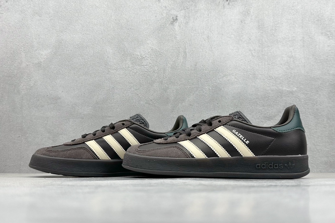 ZX神版 adidas Originals Gazelle INdoor 黑棕 三叶草休闲防滑耐磨低帮板鞋 IH0374