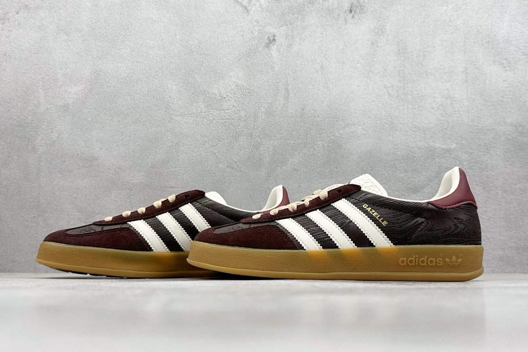 ZX神版 adidas Originals Gazelle INdoor 棕白红 三叶草休闲防滑耐磨低帮板鞋 JP5671