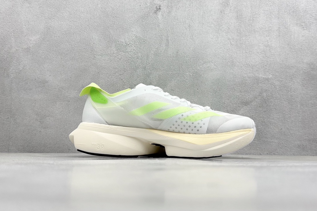 Adidas Adios Pro 3 w 泡棉搭配碳纤维板 缓震透气跑步鞋 IH2524