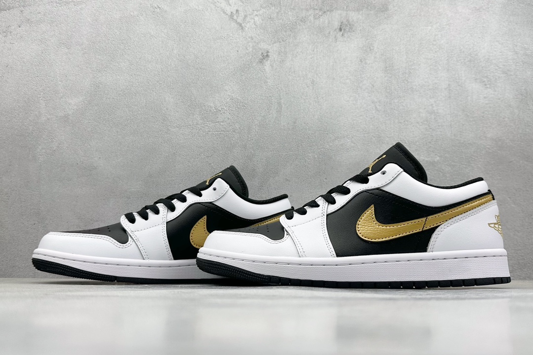 Dt纯原 Air Jordan 1 Low AJ1 乔1黑白金勾 低帮文化篮球鞋 553558-172